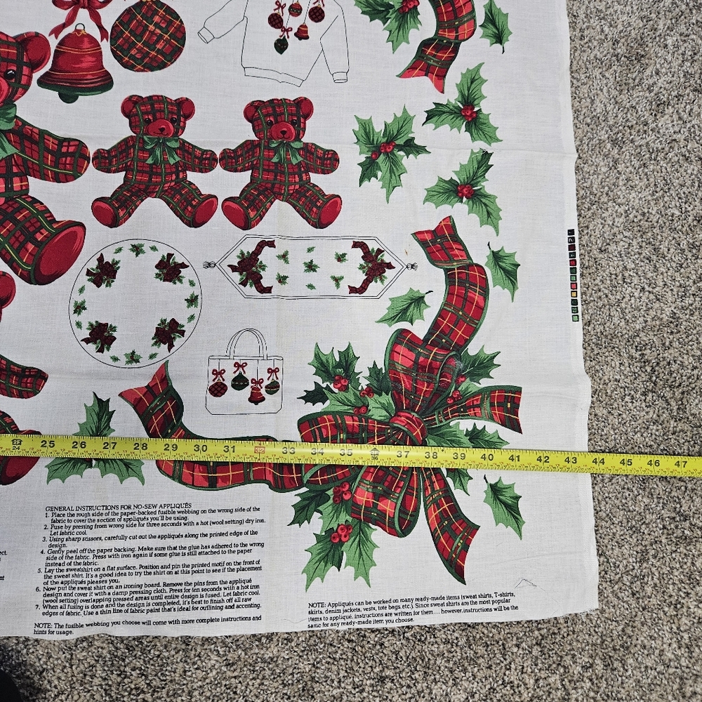 Christmas Plaid Appliques AND Quilt Fabric Countrycore Grannycore 90s Crafts - Picture 10 of 16